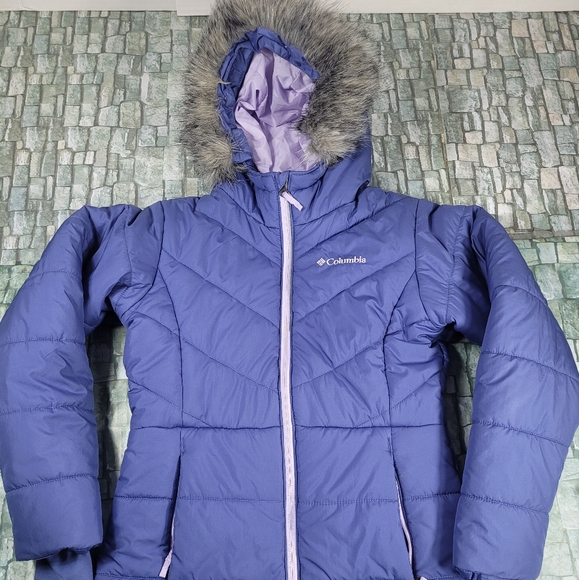 Columbia Puffer Parka Zip Jacket Faux 